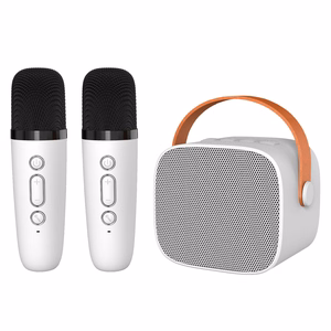 Blavec nešiojamas Bluetooth garsiakalbis WS-07 Karaoke Party 5W su 2 mikrofonais baltas