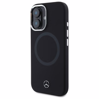 Mercedes MEHMP16S23SUTTK iPhone 16 6.1" juodas/juodas kietas dėklas Silikoninis Toninis Logotipas MagSafe