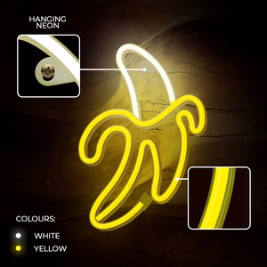 Neon LED Light BANANA baltas geltonas Bat + USB FLNE10 Forever Light