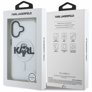 Karl Lagerfeld IML Karl Sketch Logo Magnetinis dėklas telefonui iPhone 17 - permatomas