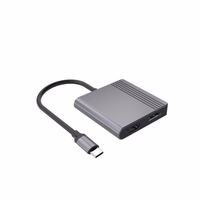 Gembird A-CM-HDMIFDPF-01 USB-C į HDMI + DP adapteris, 4K 60Hz, juodas