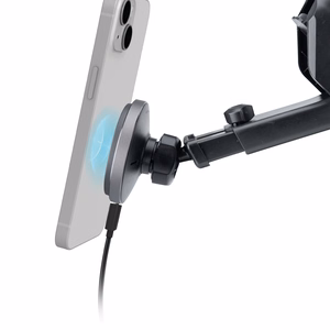 SBS TESUPMAGEXTWIR15W Telescopic Smartphone Holder with Wireless Charger, MagSafe Compatible, for Windshield and Dashboard - Black