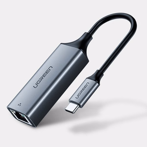Ugreen išorinis tinklo adapteris RJ45 - USB Type C (1000 Mbps / 1 Gbps) Gigabit Ethernet pilkas (CM199)