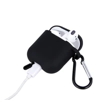 Dėklas Airpods / Airpods 2 juodas su kabliu