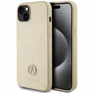 Guess GUHCP15MPS4DGPD iPhone 15 Plus 6.7" auksinis/auksinis kietas dėklas telefonui Strass Metal Logo