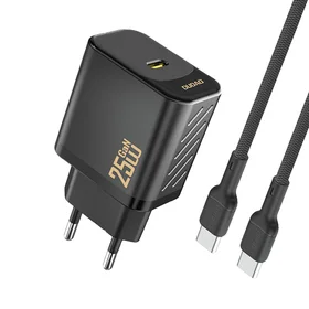 Dudao A27CEU PD 25W GaN SB-C Wall Įkroviklis with USB-C Laidas - Juodas