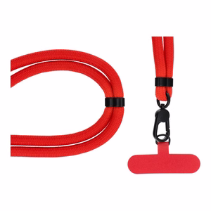 SWING (8mm) Telefono dirželis, Telefono pakabukas su reguliuojamu ilgiu / virvės ilgis 165cm (maks. 82.5cm kilpoje) / ant peties arba kaklo - raudonas