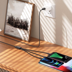 Laidas 3in1 USB A į Lightning / Micro USB / USB C Hoco 2A X74 1 m juodas