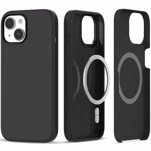 Tech-Protect Silikoninis Magnetinis dėklas telefonui iPhone 15 - matinė juoda