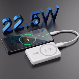 Dudao K14S magnetinė 20W 5000mAh 1x USB-A 1x USB-C balta išorinė baterija