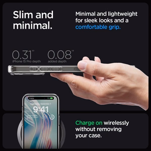 Spigen Ultra Hybrid dėklas telefonui iPhone 15 Pro - skaidrus matinis