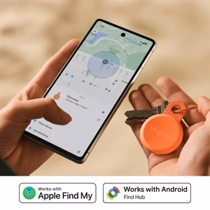 Chipolo LOOP – įkraunamas Bluetooth sekiklis su silikoniniu kilpeliu iOS & Android, Coral
