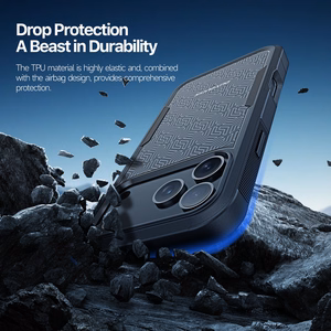 Dėklas Dux Ducis Shld Apple iPhone 17 Pro juodas (Umbra Pattern)