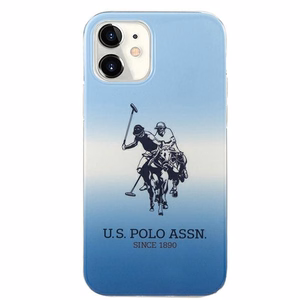 US Polo Assn. Gradient Pattern Collection dėklas, skirtas iPhone 12 mini, mėlynas