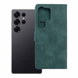 TENDER knygos dėklas telefonui SAMSUNG S25 Ultra žalias