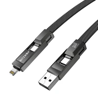 Blitzwolf BW-HDC7 4-in-1 USB+C+žaibolaidis 240W 1,2 m (juodas)