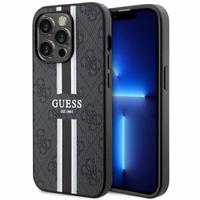 Guess GUHMP14LP4RPSK iPhone 14 Pro 6.1" juodas/juodas kietas dėklas 4G Printed Stripes MagSafe