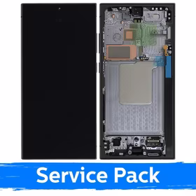 LCD ekranas suderinamas su Samsung S928 S24 Ultra su rėmeliu / Titanium Black (Blue / Green) / (Service Pack)