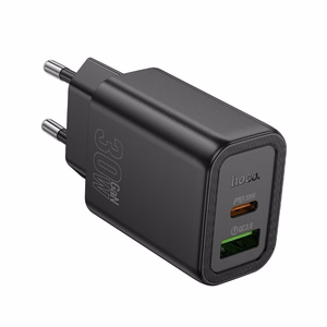 Įkroviklis Hoco N63 30W GaN USB-C/USB-A juodas