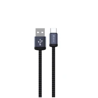 Devia kabelis Gracious EC649 USB - USB-C 1,0 m 2A juodas