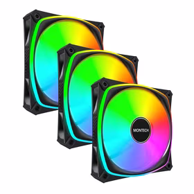 Korpuso ventiliatorius 120mm Montech RX120 Pro juodas 3vnt