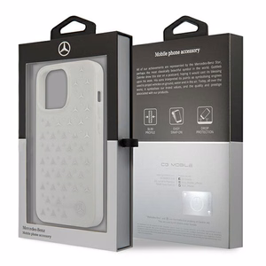 Mercedes Silver Stars Pattern чехол для iPhone 13 Pro Max - белый
