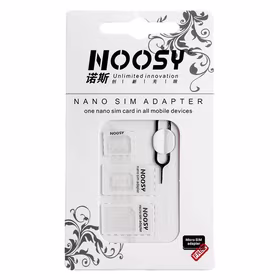 Noosa SIM kortelių adapterių rinkinys + raktas - baltas