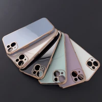 Lighting Color dėklas Samsung Galaxy A73 5G auksinio rėmelio gelinis dėklas mėlynas