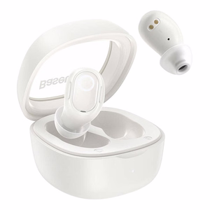 Belaidės ausinės "Baseus Bowie WM02 TWS", "Bluetooth 5.0" (baltos spalvos)