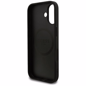 Guess Grūdėtas Žiedas Magnetinis dėklas telefonui iPhone 17 - juodas