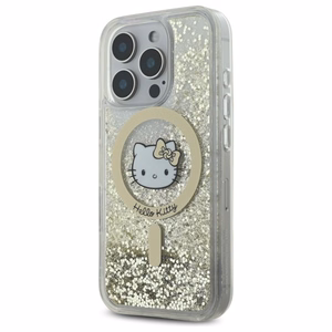 Hello Kitty Skystas Blizgesys Fever Magnetinis iPhone 16 Pro Dėklas - Auksinis