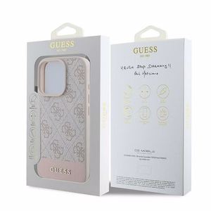 Guess 4G apatinis dėklas telefonui iPhone 16 Pro Max (m) - rožinis