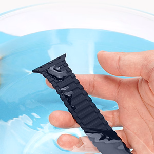 Dux Ducis dirželis (šarvuota versija) Apple Watch SE dirželis, 9, 8, 7, 6, 5, 4, 3, 2, 1 (41, 40, 38 mm) silikoninė magnetinė apyrankė mėlyna