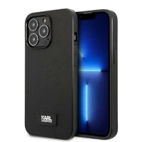 Karl Lagerfeld KLHCP13LSFMP2K iPhone 13 Pro / 13 6.1" kietas dėklas juodas/juodas Saffiano plokštelė
