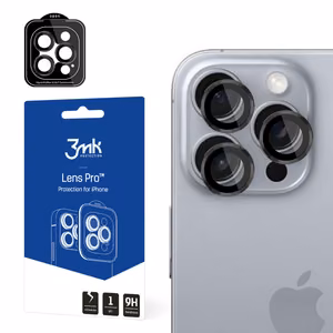 Apsauginis stikliukas kamerai 3mk Lens Pro Apple iPhone 16 Pro/16 Pro Max juodas