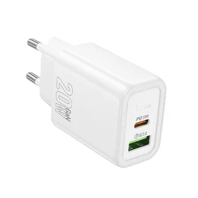 Įkroviklis telefonui Hoco USB A + USB C QC3.0 PD 3A 20W N61 baltas
