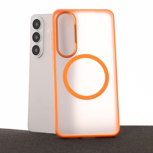 Liavec Soft Dėklas Metal Frame for Samsung Galaxy S26 Plus oranžinis