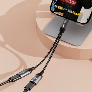 Dudao L13C+ 2in1 USB-C adapteris - pilkas