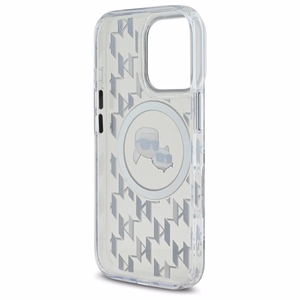 IML Monogram Karl & Choupette Head MagSafe Dėklas telefonui iPhone 16 Pro - skaidrus
