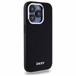 DKNY Paprastas logotipas Magnetinis dėklas telefonui iPhone 15 Pro - juodas