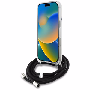 Karl Lagerfeld IML Crossbody Karl&Choupette Head Dėklas for iPhone 16 Pro Max - baltas