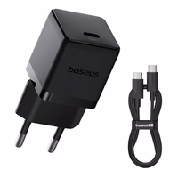 Įkroviklis Baseus Palm 20W USB-C + USB-C to USB-C cable 1.0m juodas P10111602113-01