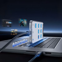 "Orico" USB4 Thunderbolt5 kabelis 80Gb/s 240W iš USB-C į USB-C 1,5 m - juodas