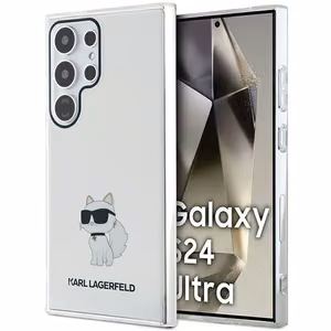 Karl Lagerfeld IML Choupette dėklas telefonui Samsung Galaxy S24 Ultra - permatomas