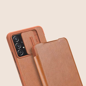 Nillkin Qin odinis dėklas telefonui Samsung Galaxy A73 raudonas