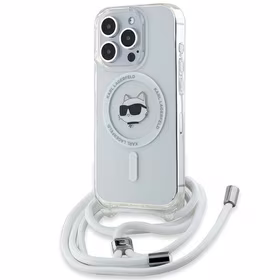 Karl Lagerfeld IML Choupette Head & Cord Magnetinis dėklas iPhone 14 Pro Max - skaidrus