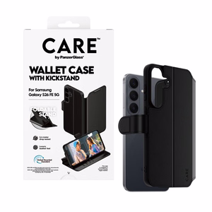 CARE by PanzerGlass piniginės tipo dėklas Samsung Galaxy S26 FE, juodas