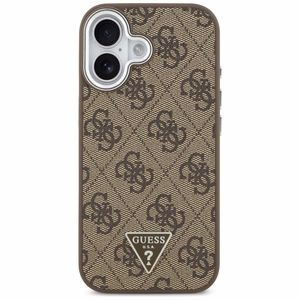 GUESS dėklas telefonui (m) IPHONE 17 suderinamas su MagSafe PU 4G W/Triangle Logo SL - rudas