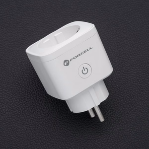 FORCELL F-ENERGY EU02 išmanusis kištukas 230V su WiFi, programuotoju ir Tuya/Amazon Alexa palaikymu - baltas