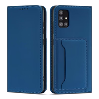 Magnetinis kortelių dėklas Xiaomi Redmi Note 11 Pro piniginė kortelių laikiklis mėlynas